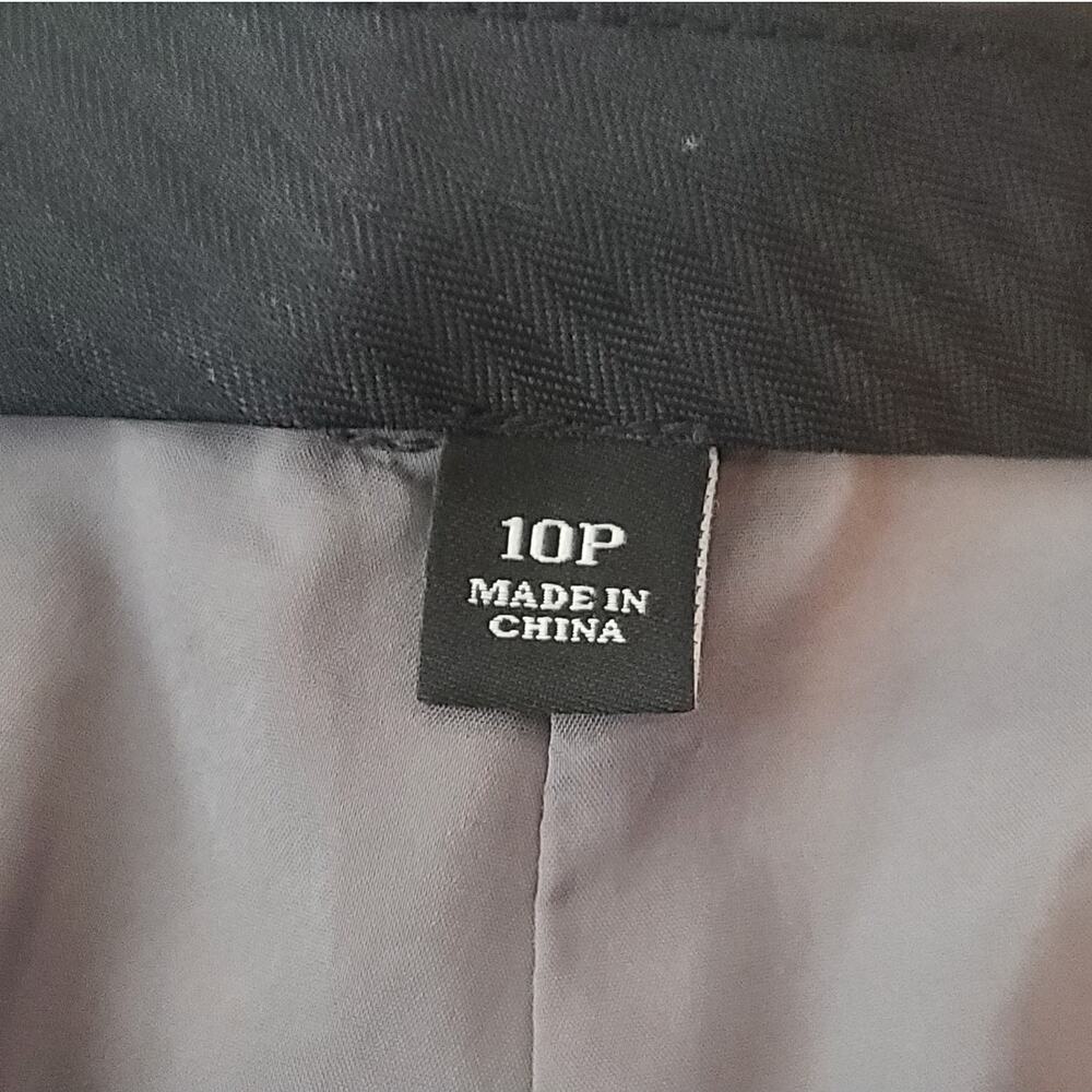 Ann Taylor grey flat front straight leg career dress pants - 10P 10 petite - Picture 3 of 5